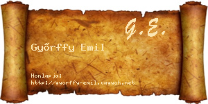 Győrffy Emil névjegykártya